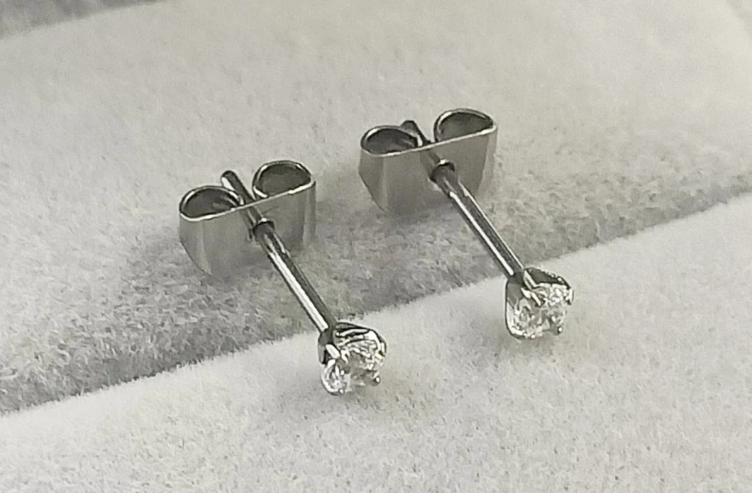 Fashion Jewelry ASTM F136 Titanium G23 Titanium Earrings CZ Hinged Ring Ear Piercing Ear Studs Tper12