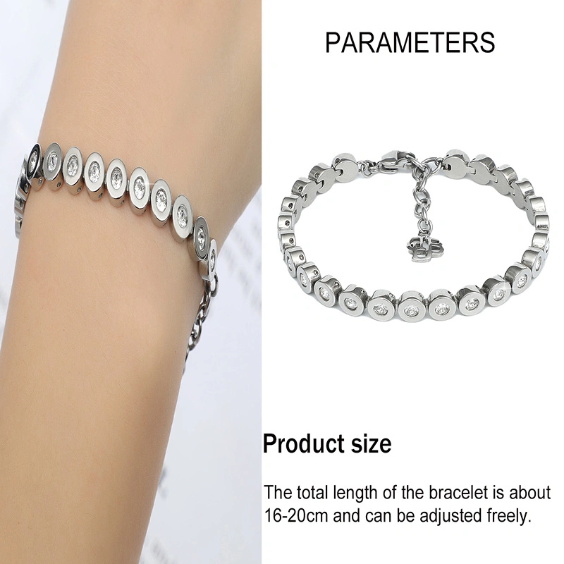 Wholesale Crystal Bracelet Fashion Jewelry Hot Sell Guitar Pendant Ot Buckle Stainless Steel Bracelet for Woman