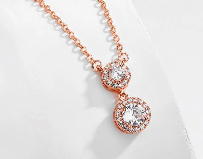 Wedding Pear CZ Necklace Jewelry Set, Bridal Jewelry Set, Bridesmaid Jewelry Set, Gift Jewelry