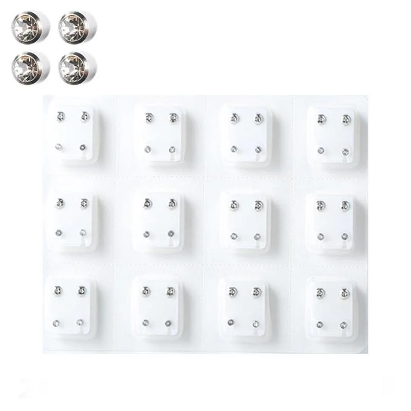 12pairs Medical Earrings Piercing Tool Kits Surgical Steel Ear Studs