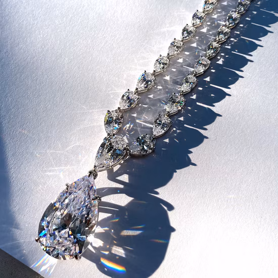 여성을위한 최고 품질의 보석 배 다이아몬드 목걸이 925 스털링 실버 웨딩 CZ 스톤 목걸이