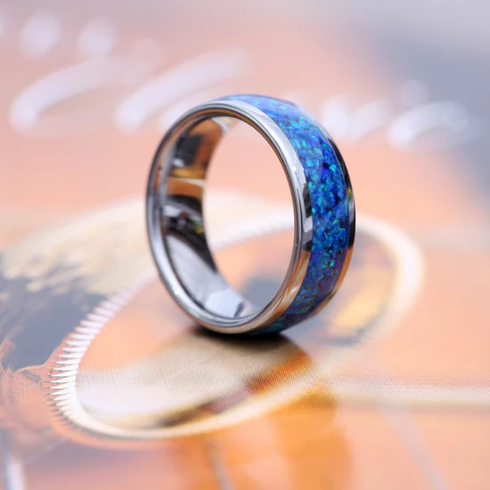 남성용 6.5mm 텅스텐 반지 투톤 결혼 반지 패션 심플